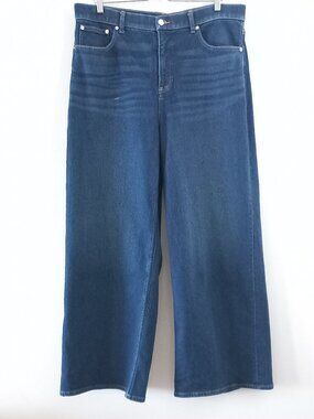 SPANX 1X Wide leg blue jeans